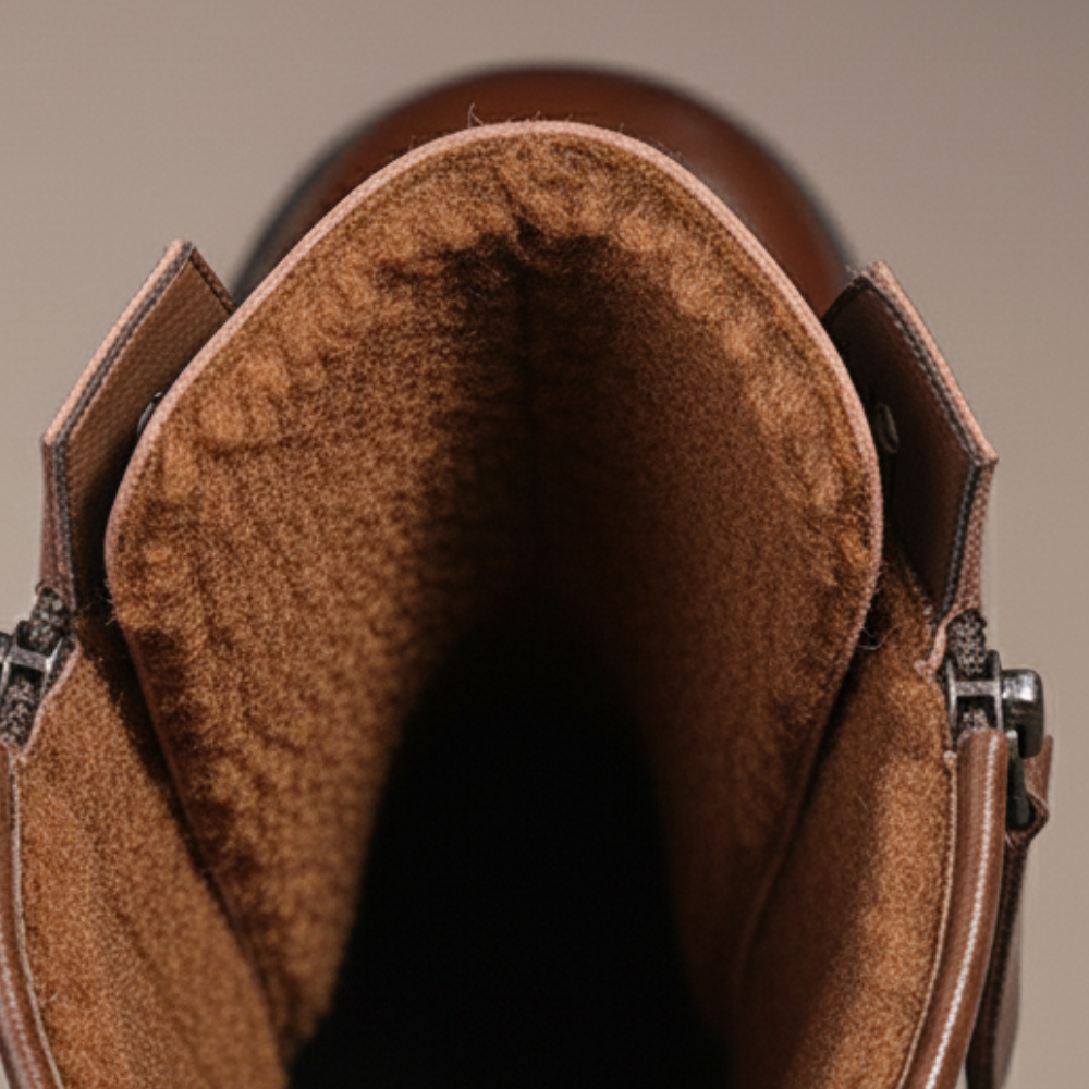 Dora – Botas retro forradas com pelo interior