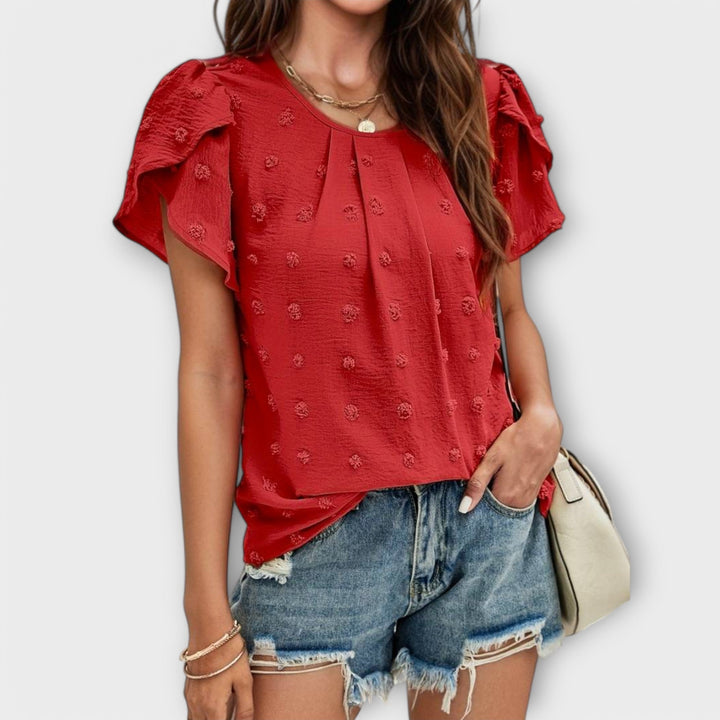 Blusa de mangas florais