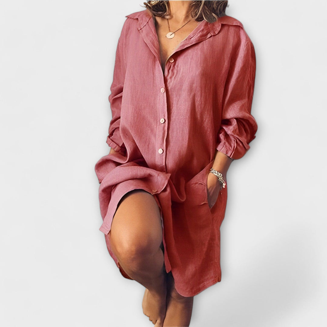 Blusa de linho casual para uso diário