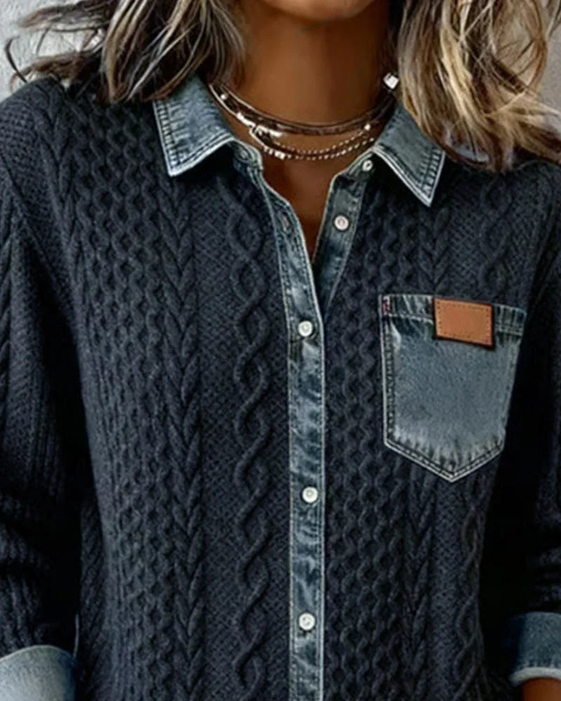 Simone | Camisa de Patchwork em Denim