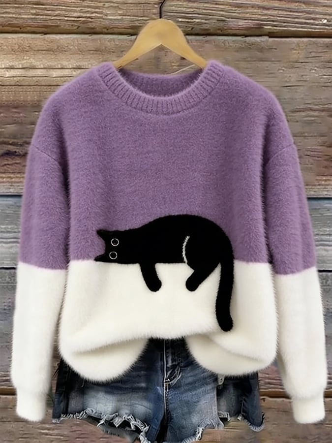 Luna | Camisola Feminino com Gráfico de Gato