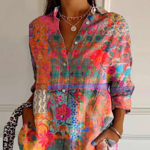 Anna™ - Blusa elegante com estampa floral