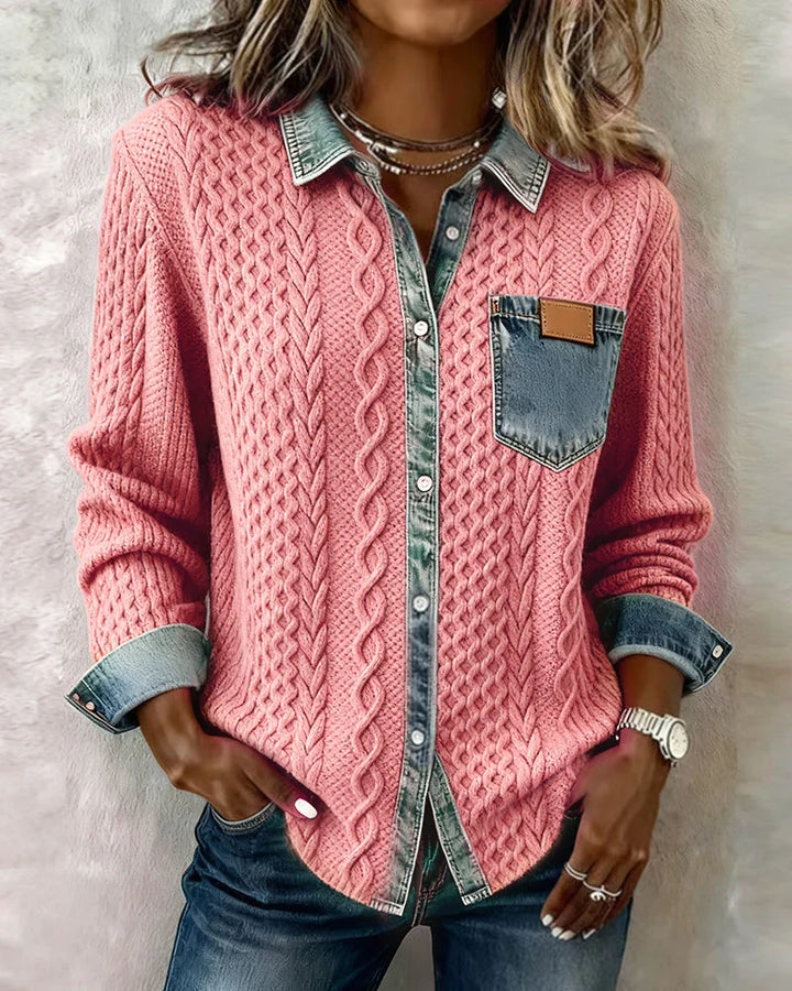 Simone | Camisa de Patchwork em Denim