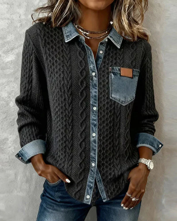 Simone | Camisa de Patchwork em Denim