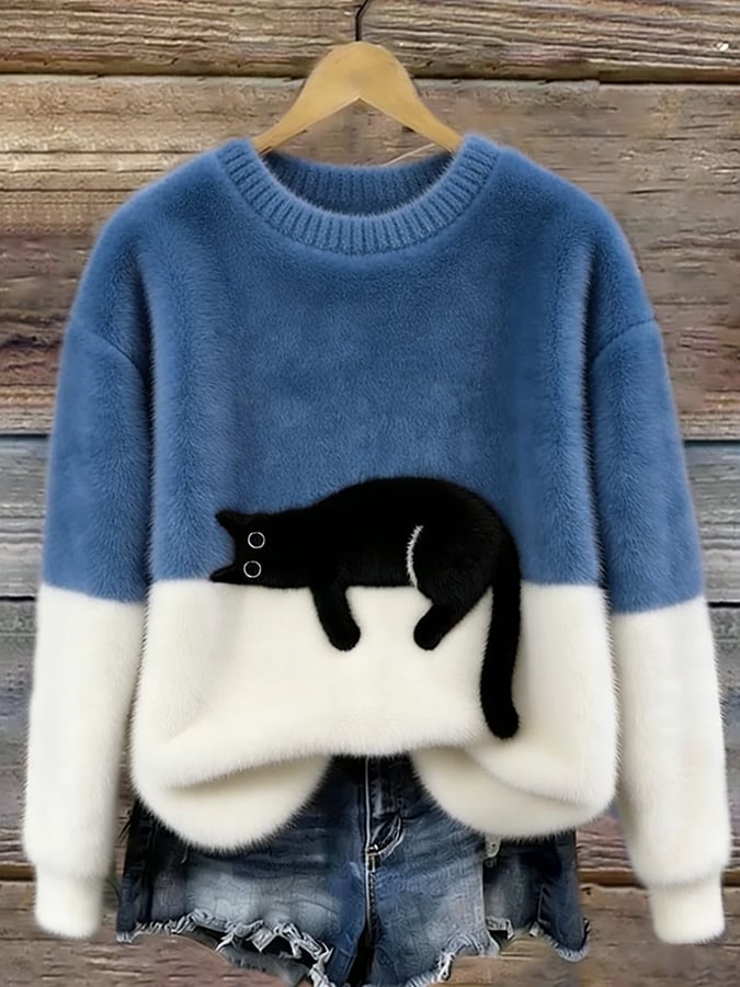 Luna | Camisola Feminino com Gráfico de Gato