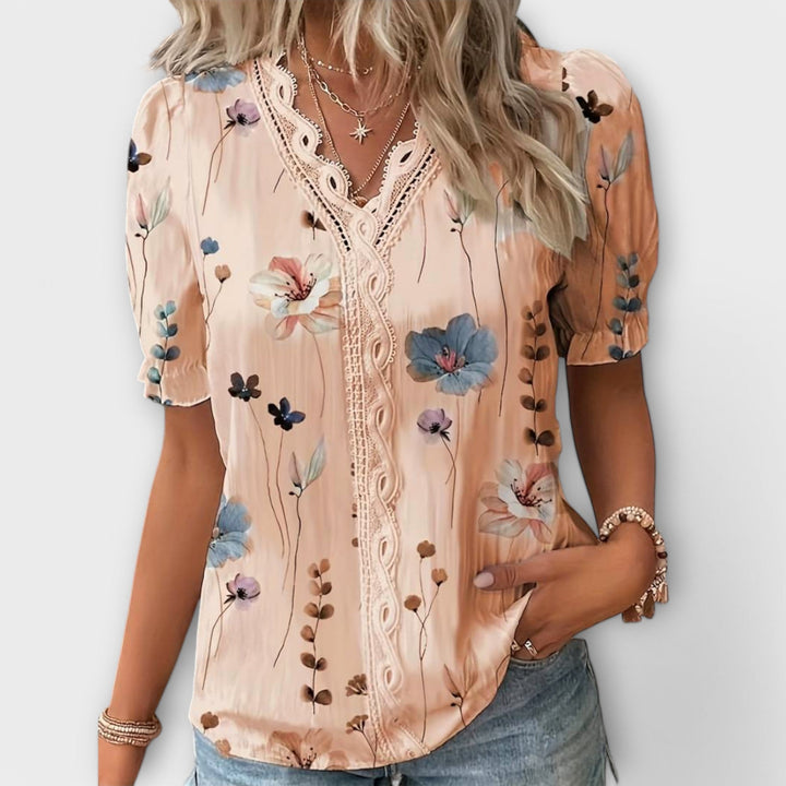Blusa moderna com decote em V