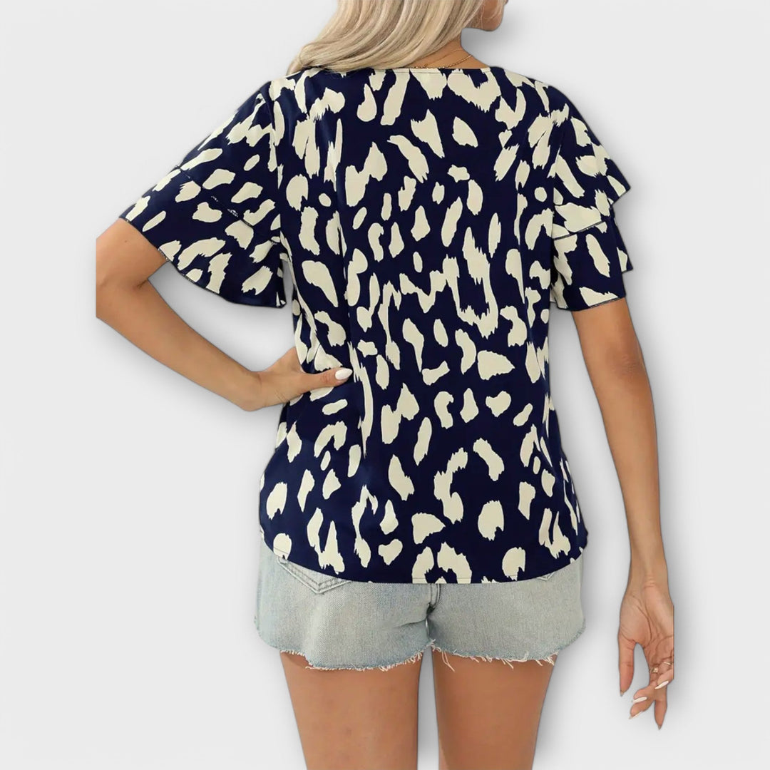 Blusa Casual com Decote Redondo