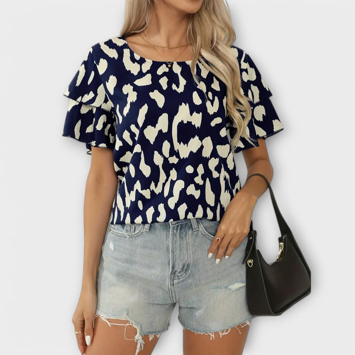 Blusa Casual com Decote Redondo