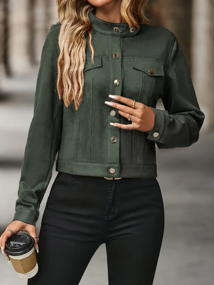 Casaco Slavica Vintage com Mangas Longas e Botões à Frente