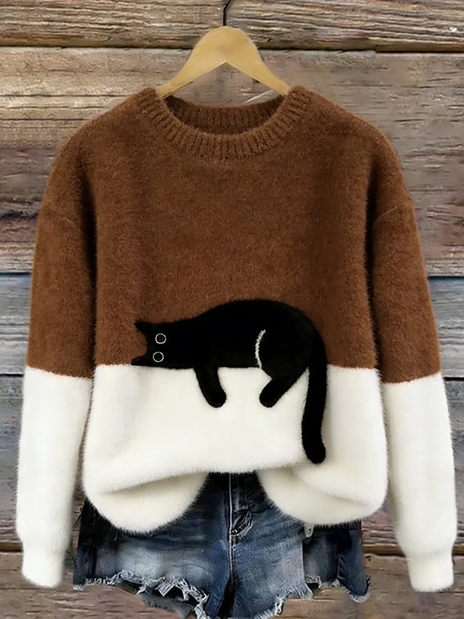 Luna | Camisola Feminino com Gráfico de Gato