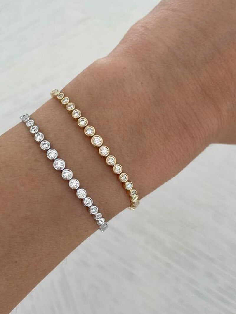 Pulseira de Tênis com Bezel Alba