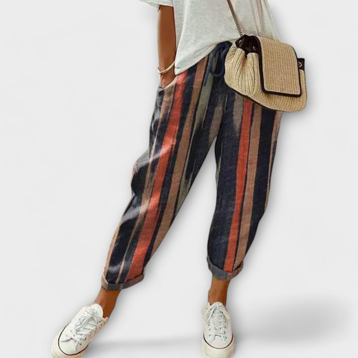 Calça Confortável de Algodão e Linho