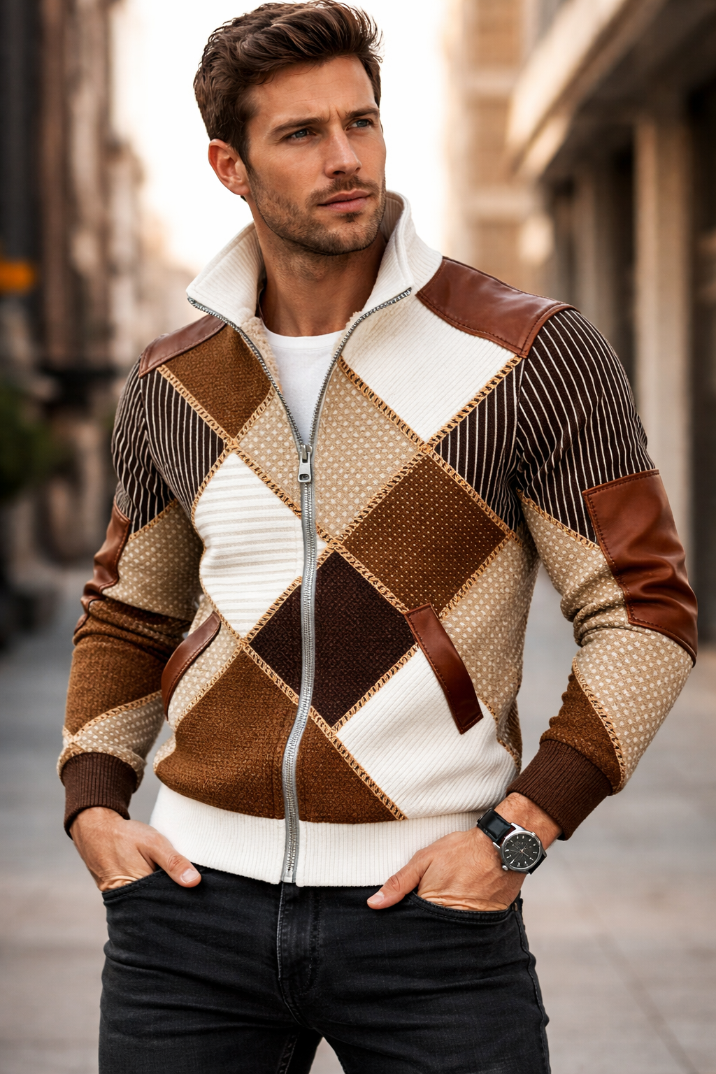Casaco Lorenzo patchwork premium