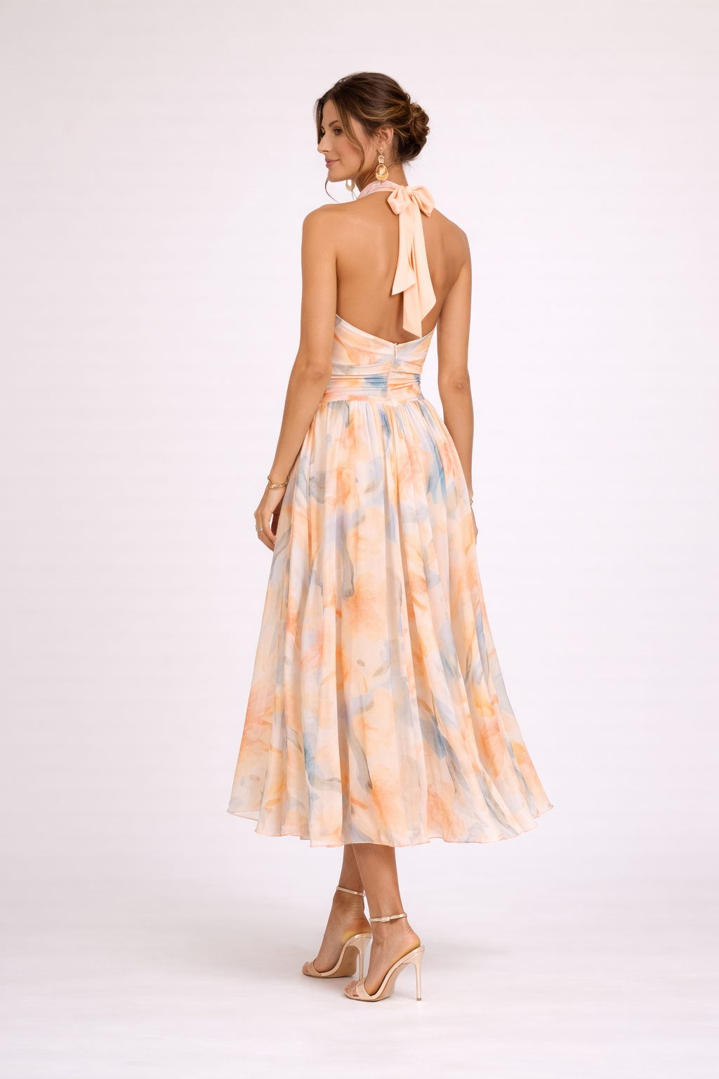 CAMILLE – Vestido Halter Aquarela ✨