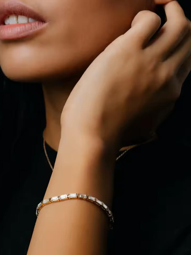 Pulseira de Tênis Baguete