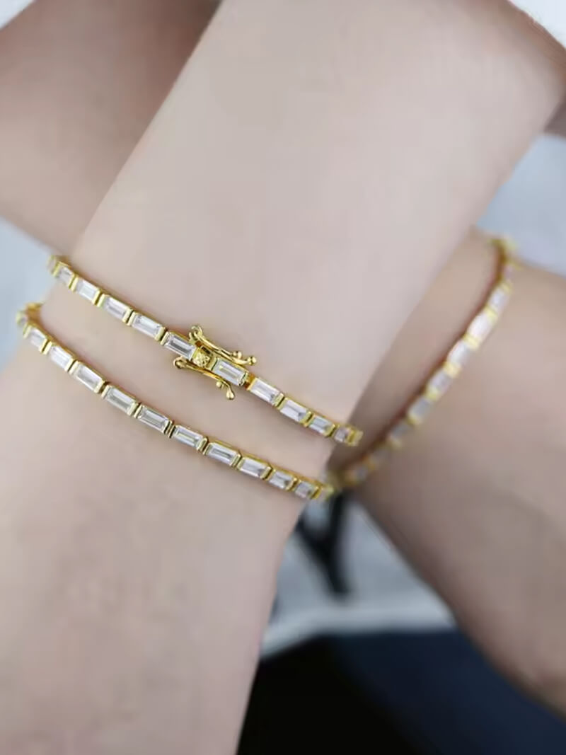 Pulseira de Tênis Baguete