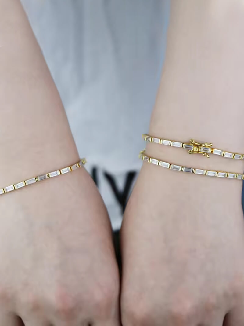 Pulseira de Tênis Baguete