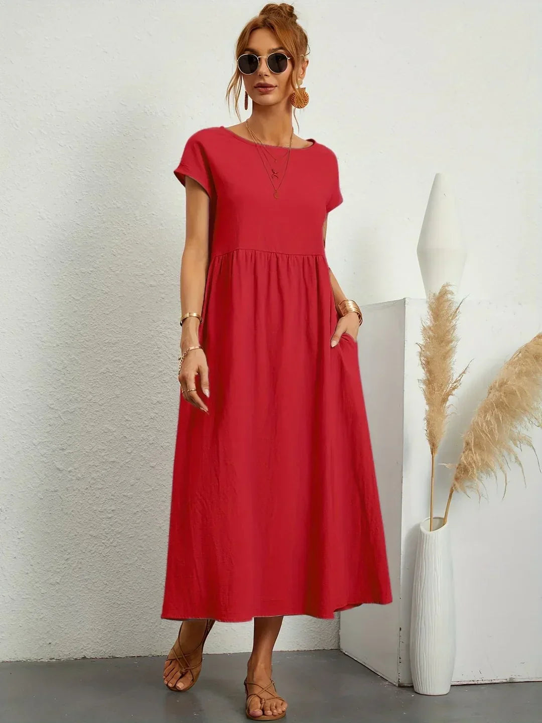 Gabrielle™ — Vestido midi fluido de elegância atemporal