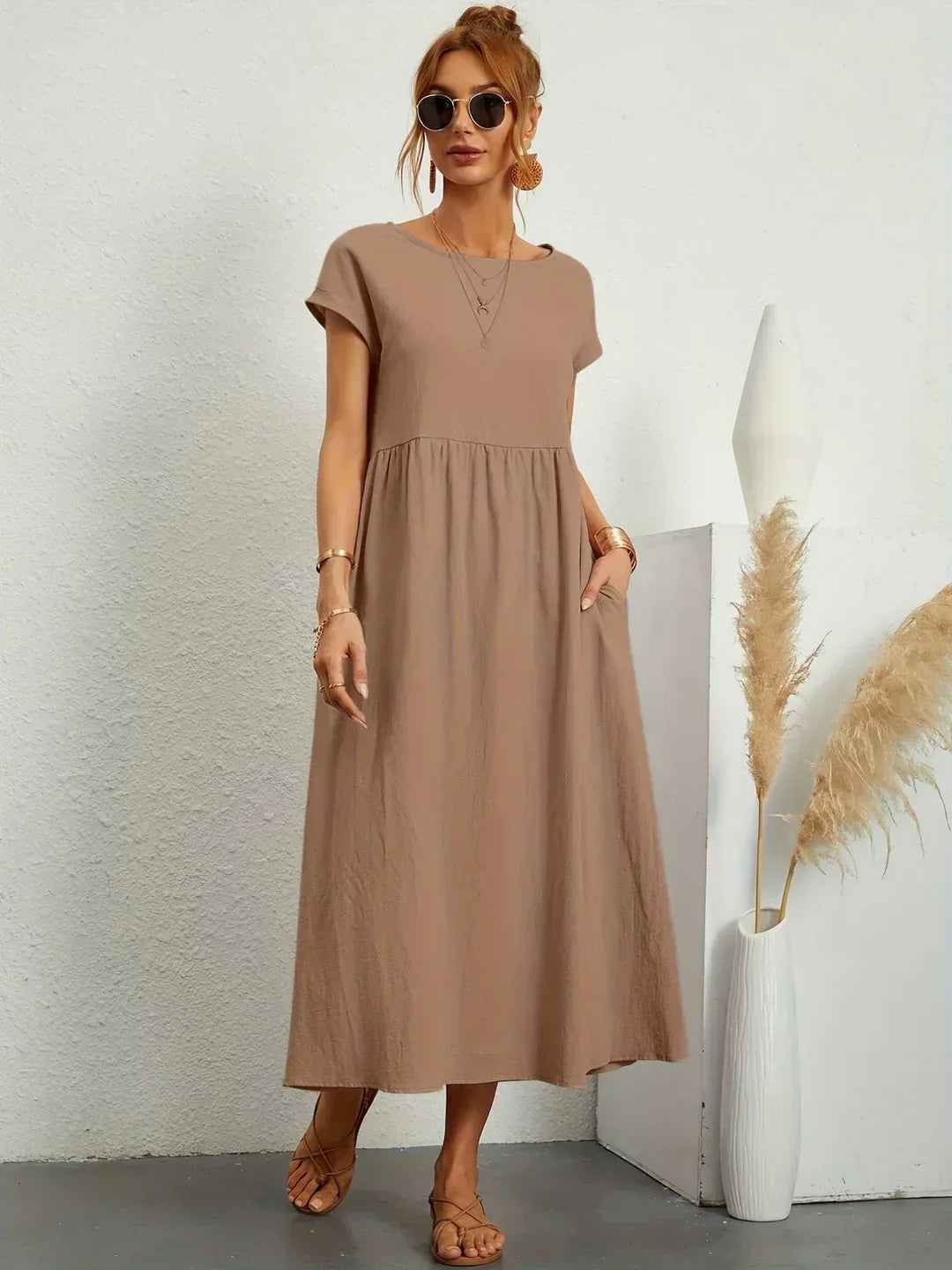 Gabrielle™ — Vestido midi fluido de elegância atemporal