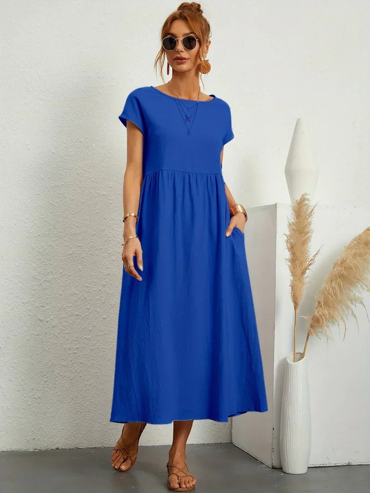 Gabrielle™ — Vestido midi fluido de elegância atemporal