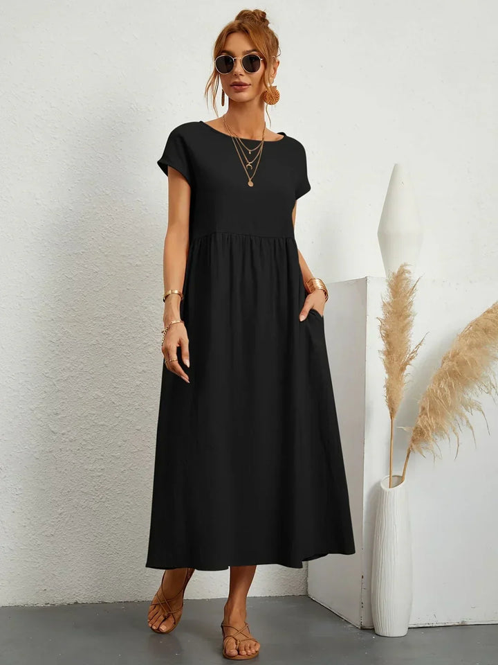 Gabrielle™ — Vestido midi fluido de elegância atemporal