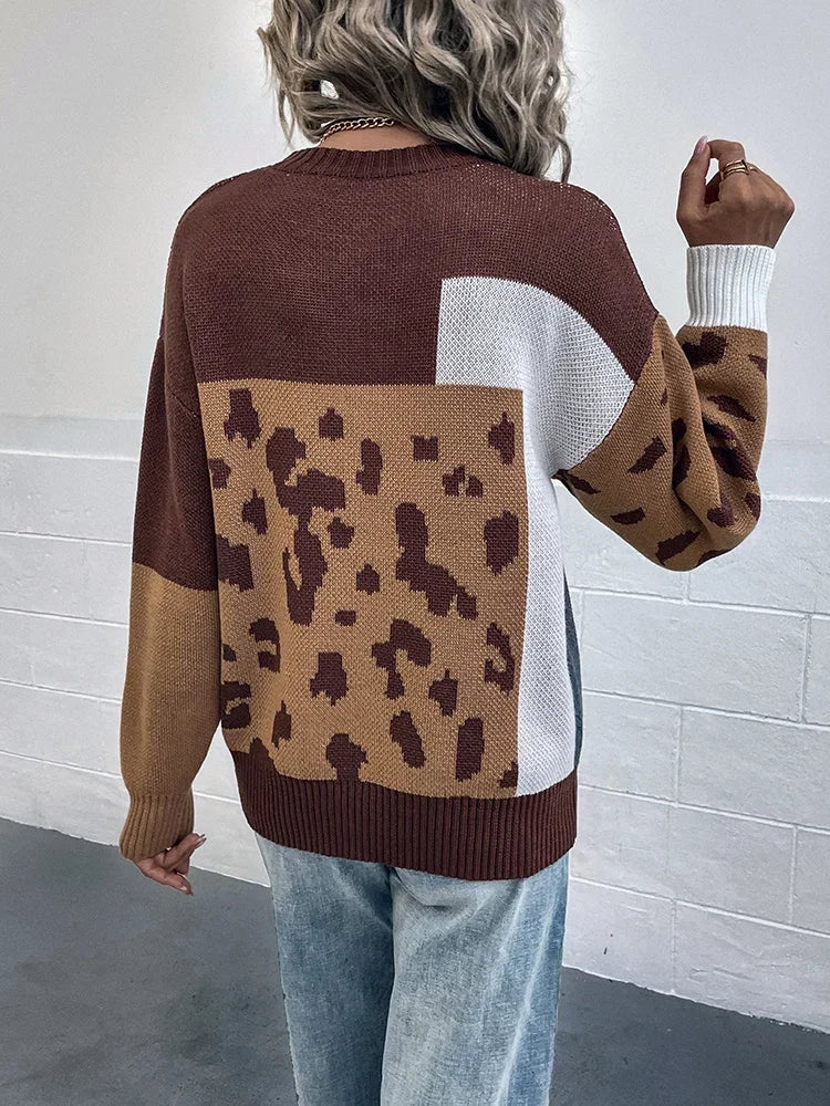 Le clair |  Suéter vintage leopardo patchwork