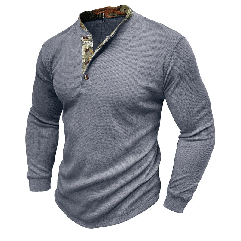 Polo Henley de Manga Longa