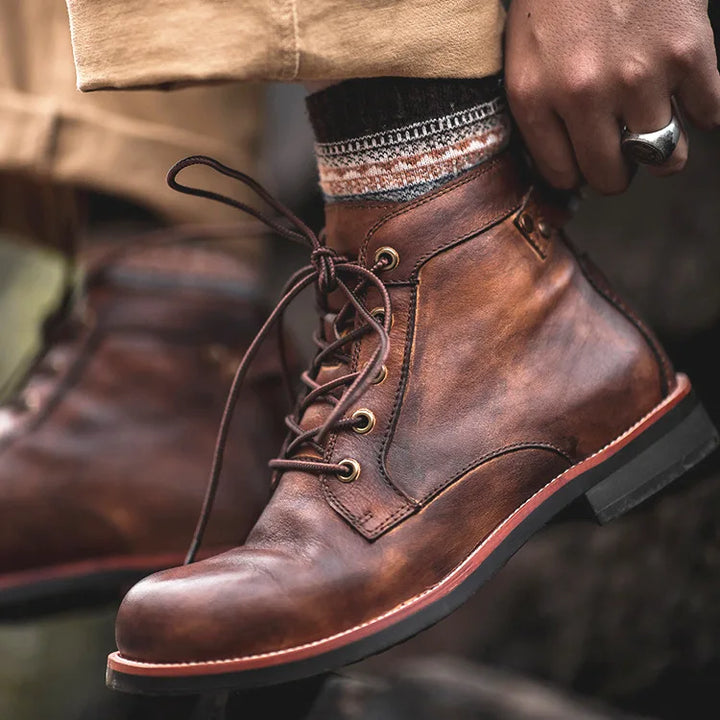 Botas de Couro Lace-up Clinton Adams