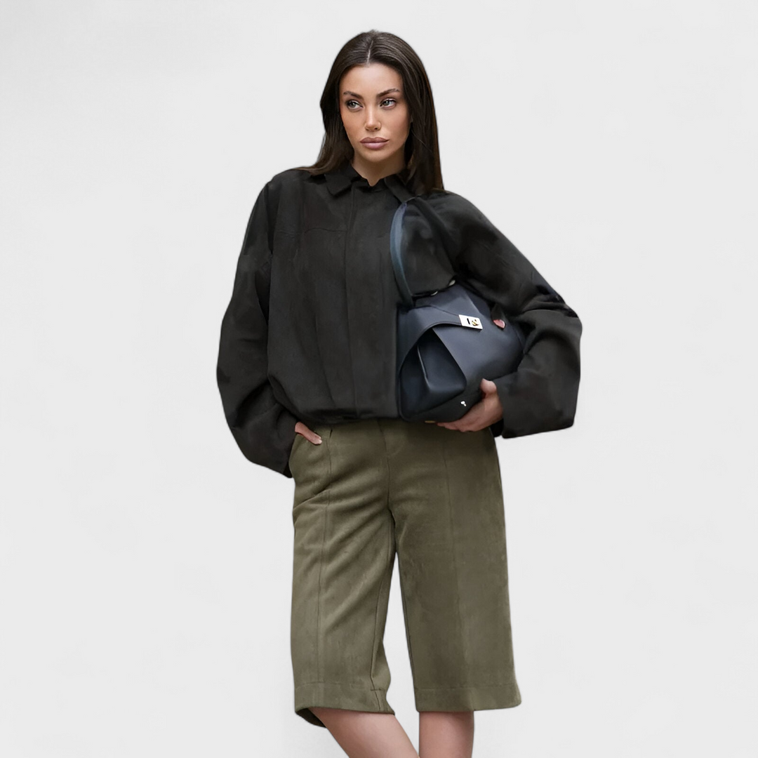 Aurora - Casaco Bomber em Camurça