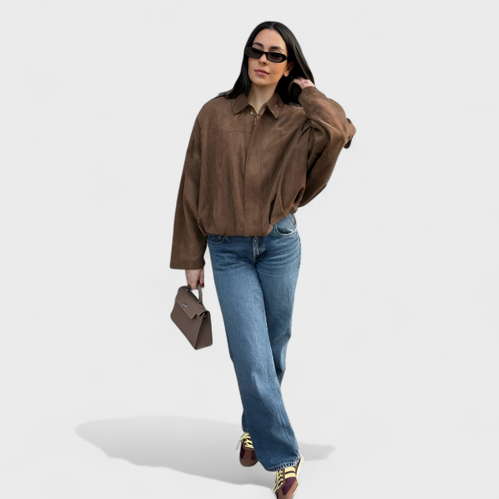 Aurora - Casaco Bomber em Camurça