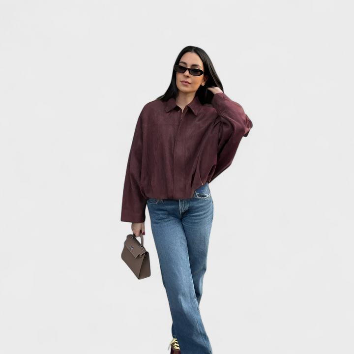 Aurora - Casaco Bomber em Camurça