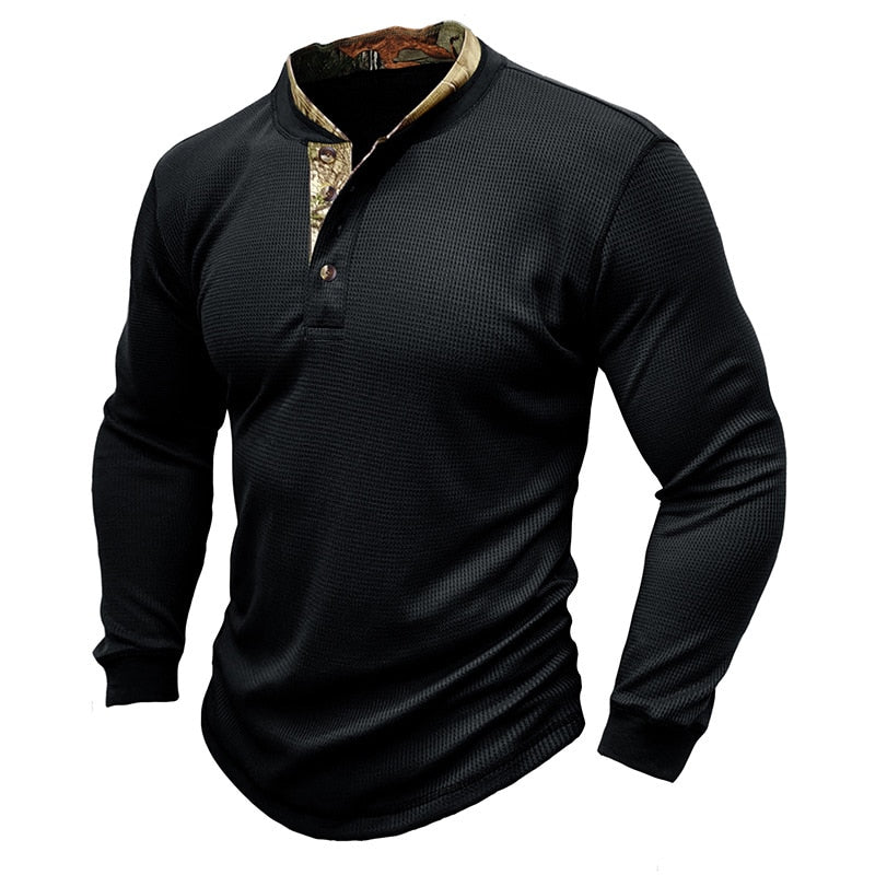 Polo Henley de Manga Longa
