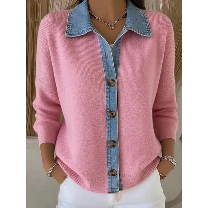 Léonie | Camisola em Malha com Gola em Denim