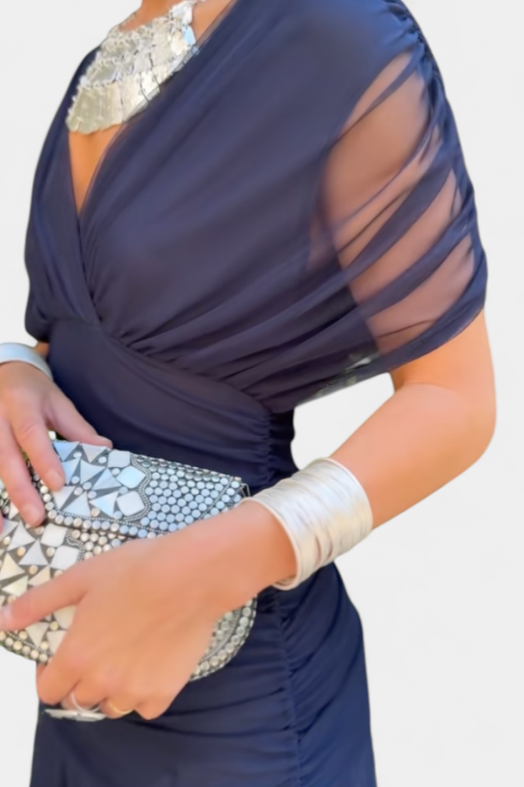 Alondra - Vestido longo de Mulher com estampa floral e decote em V