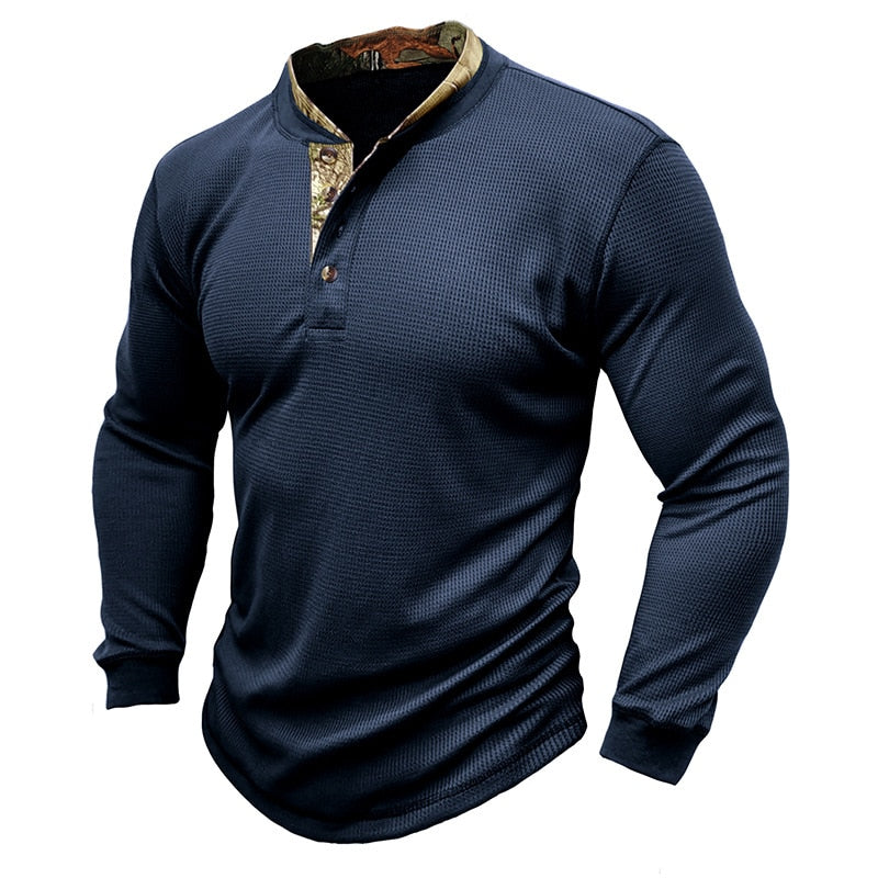 Polo Henley de Manga Longa