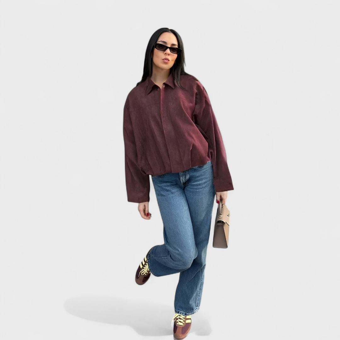 Aurora - Casaco Bomber em Camurça