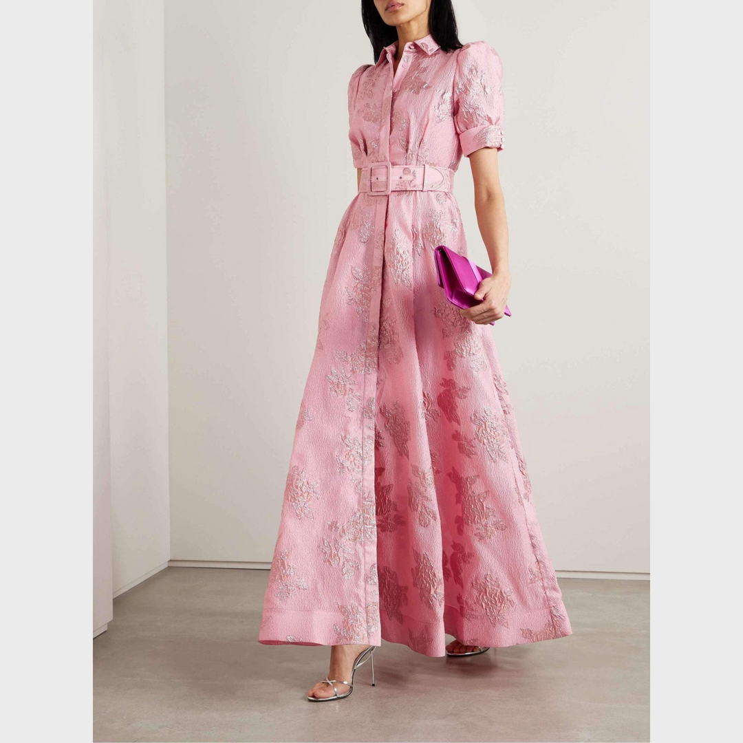 Beatrice™ | Vestido rosa com mangas bufantes
