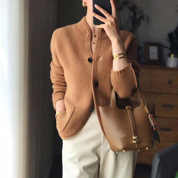 Casaco de malha Aurora — elegância que aquece