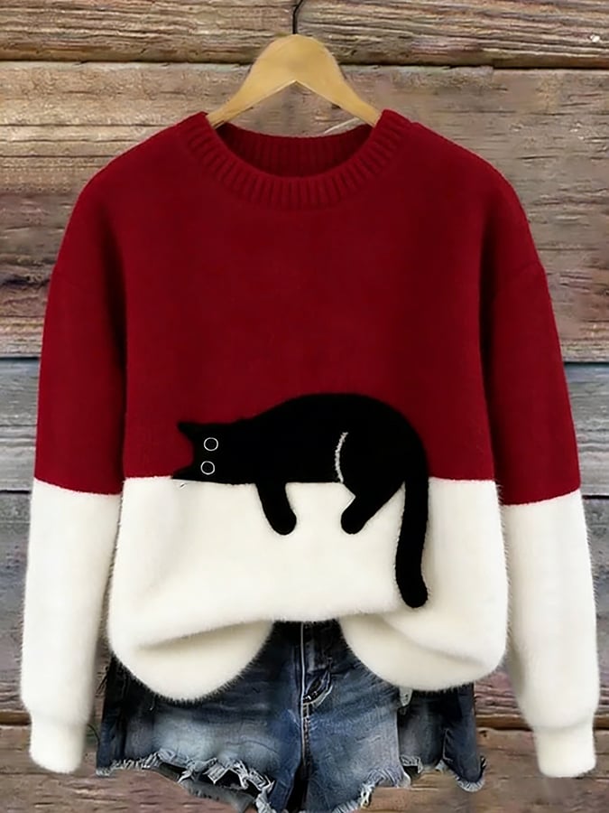 Luna | Camisola Feminino com Gráfico de Gato
