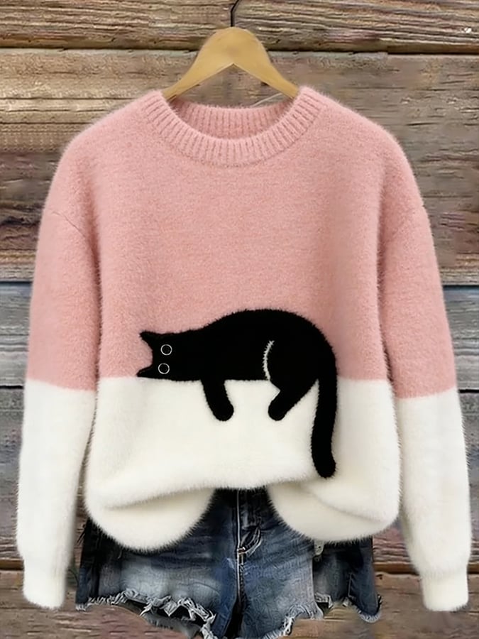 Luna | Camisola Feminino com Gráfico de Gato