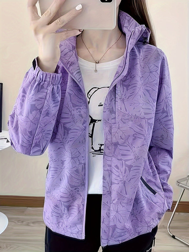 Casaco Windy  com Padrão Tropical Impermeável