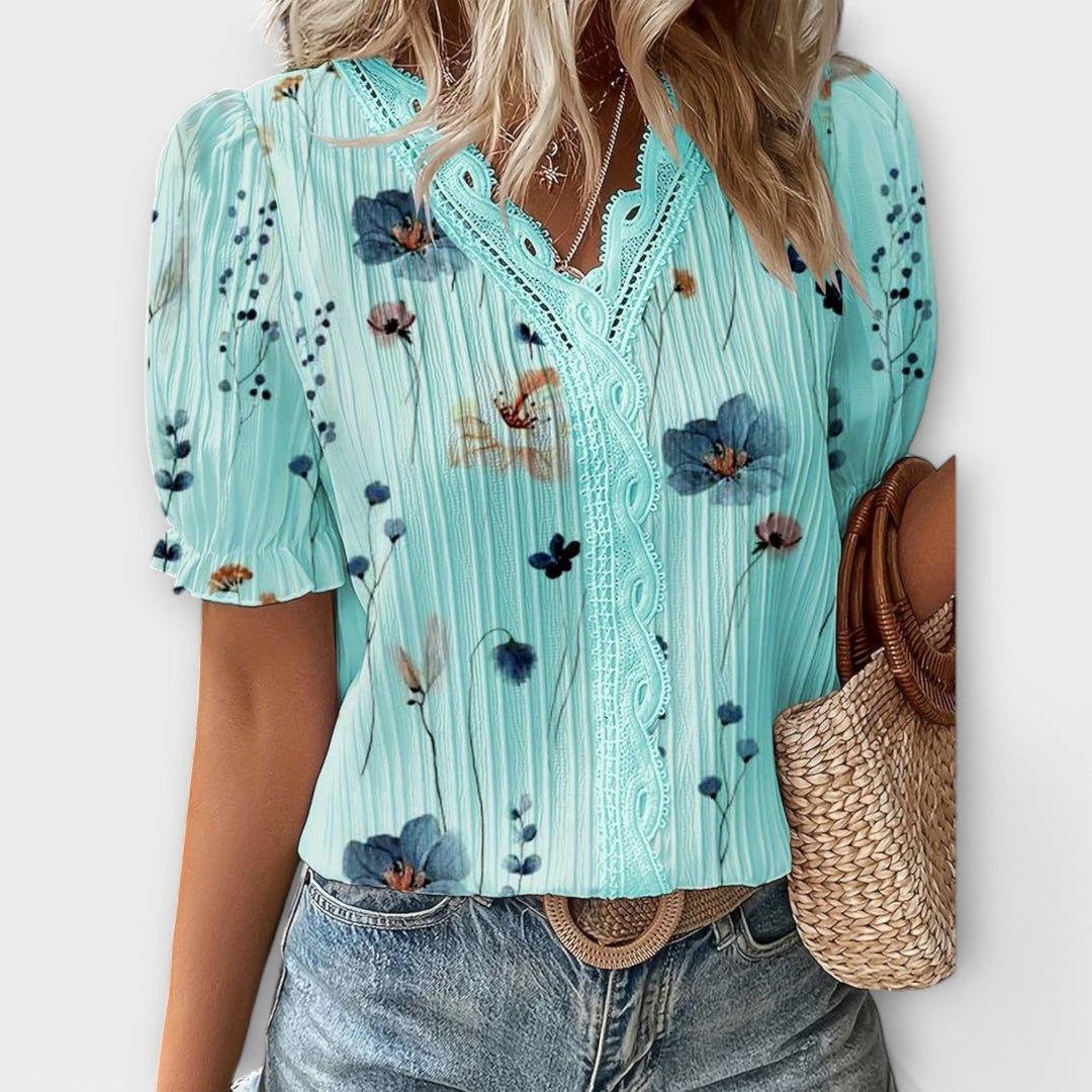 Blusa moderna com decote em V