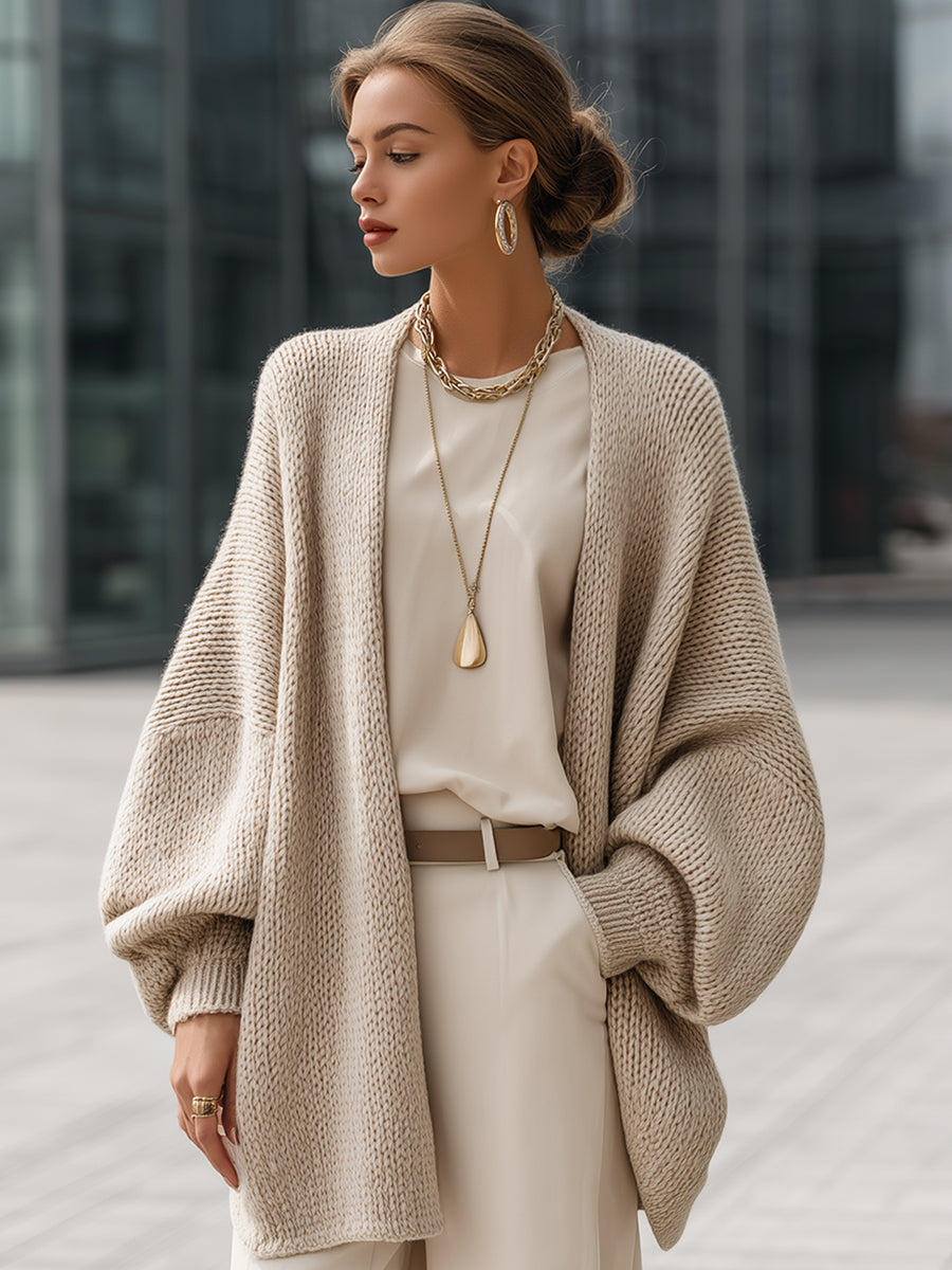 Alina - Cardigan de Malha Oversized Luxe