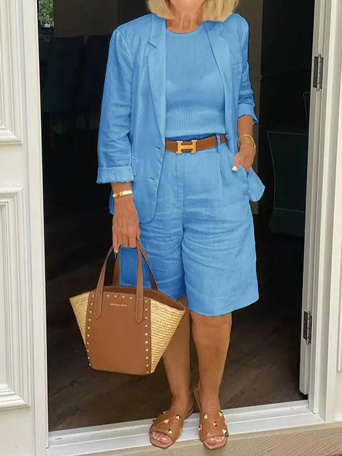 Leontina - Conjunto de Blazer e Calções de Alças