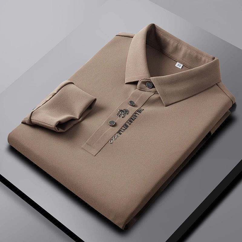 Polo de Seda Premium Barcciano de Manga Longa
