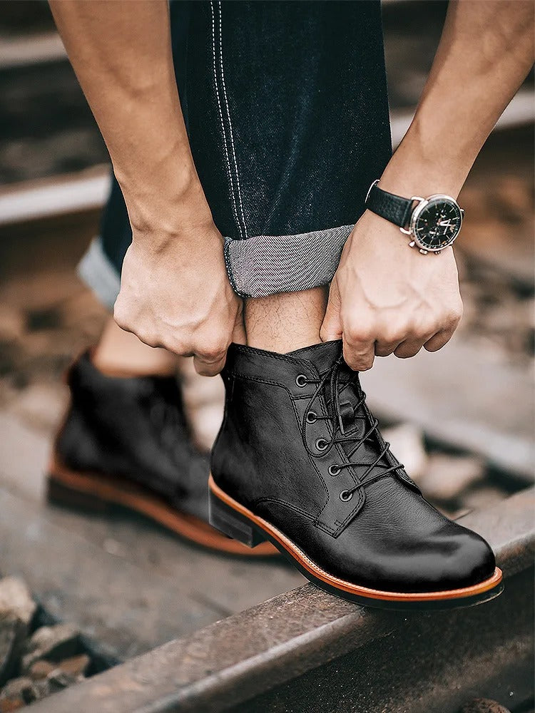 Botas de Couro Lace-up Clinton Adams