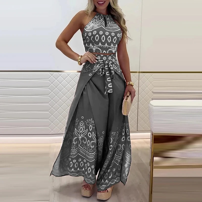 Gulshat – Conjunto de Calças Estiloso com Estampa