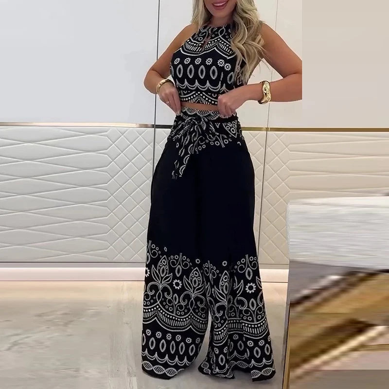 Gulshat – Conjunto de Calças Estiloso com Estampa