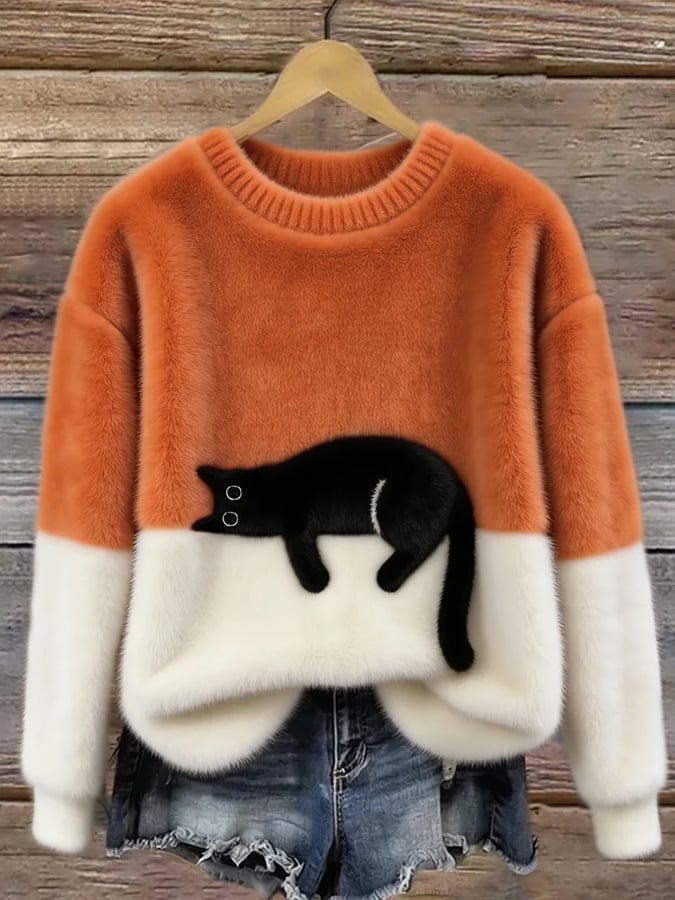 Luna | Camisola Feminino com Gráfico de Gato
