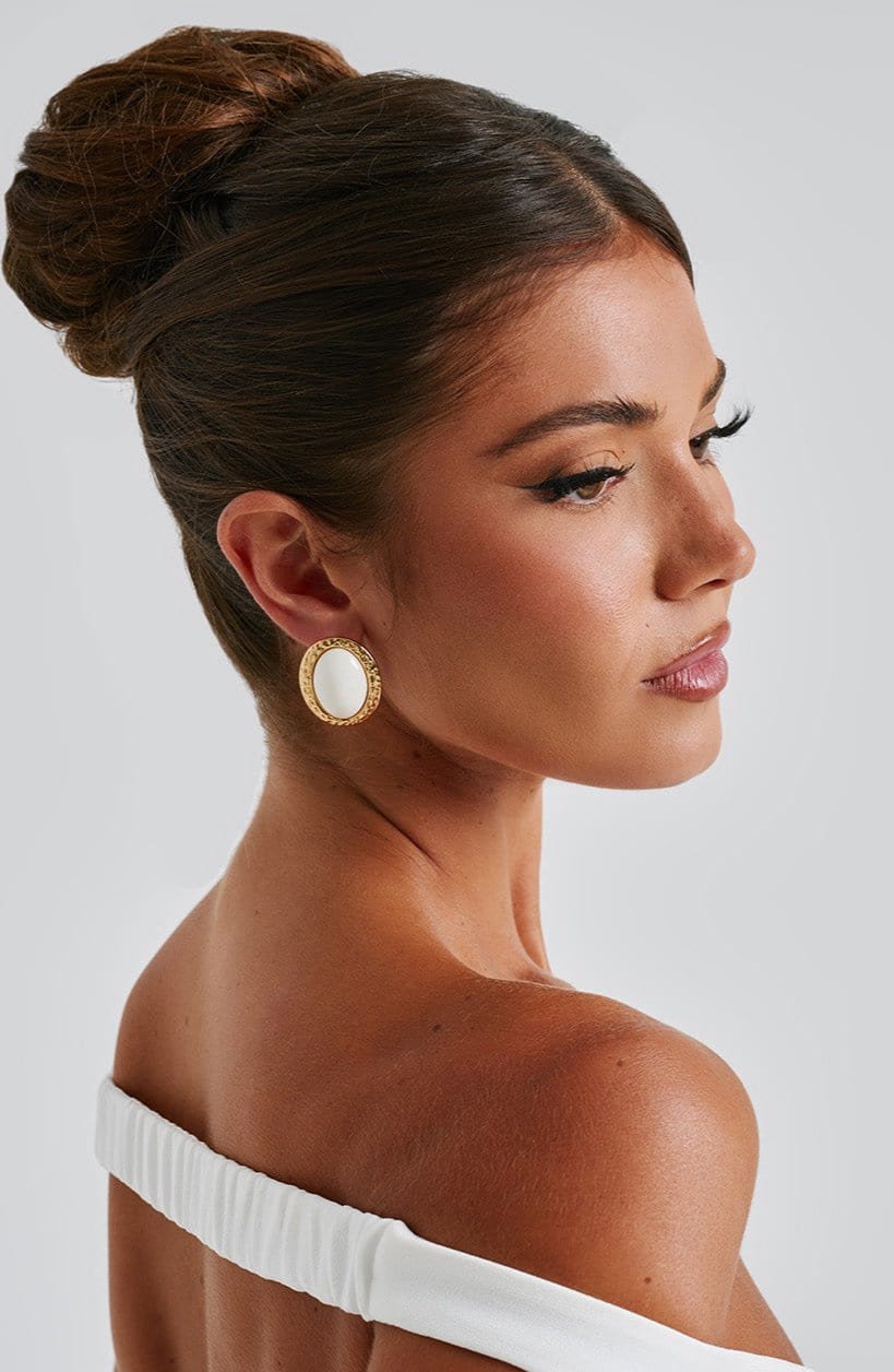 Brincos Eloise - Marfim/Dourado